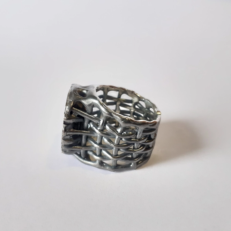 Anillo de oro y plata con aguamarina, Agua y Fuego - Imagen 2