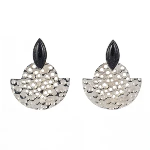 Pendientes Frutos plata rodiada y aventurina azul